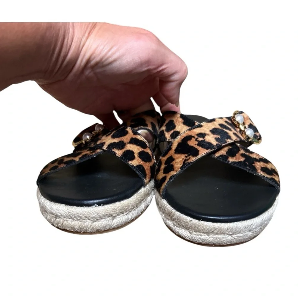 NWOB Stuart Weitzman Leopard Print Espadrille Sandals Size 9